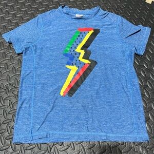 Boys Hanna Andersson Short Sleeve Shirt Blue Lighting Bolt Size 120 US 6-7